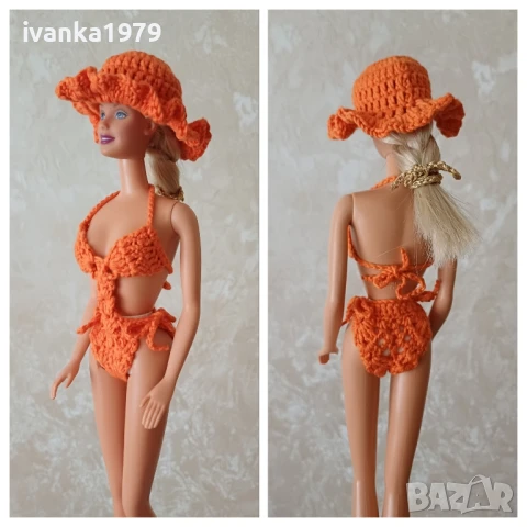 Плетени дрехи за кукла Барби 1966, снимка 9 - Кукли - 50751023