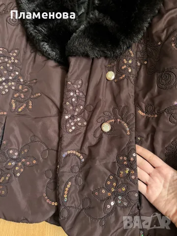 Дамско палто с паети - L/ XL, снимка 7 - Палта, манта - 48928166