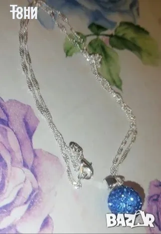 Сребърен Дамски Сет Колие и Обеци , снимка 3 - Бижутерийни комплекти - 53728866