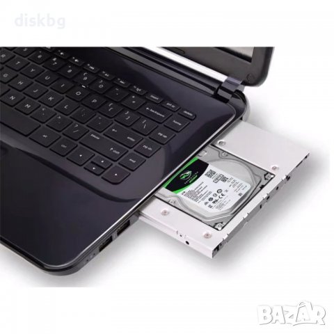 Нова кутия за втори хард диск 2.5” HDD/SSD 12.7mm, Caddy за лаптоп, SATA III, снимка 2 - Части за лаптопи - 38764360