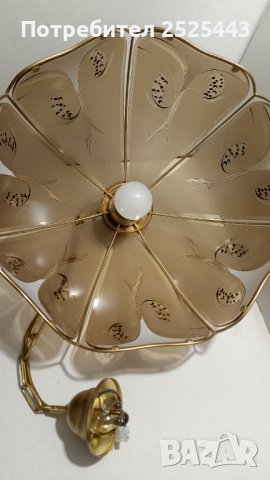 Абажур (Полилей) метален със 7 стъкла и Нова LED крушка Е27 9W 4000K, снимка 8 - Лампи за таван - 41704119