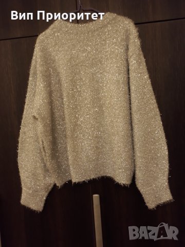 сребриста ефектна топла блуза с дълъг ръкав моден бранд , снимка 6 - Блузи с дълъг ръкав и пуловери - 35956272