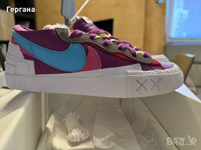 Nike x Sacai x KAWS кожени кецове, снимка 4 - Маратонки - 50679344
