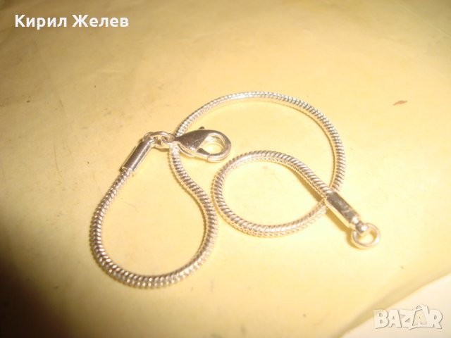 ПОСРЕБРЕНА НЕЖНА КРАСИВА ГРИВНИЧКА ГРИВНА за ГЛЕЗЕН 23774, снимка 5 - Гривни - 33846643