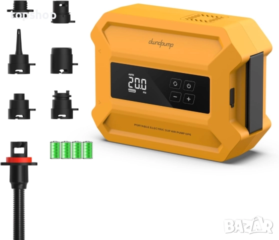 SUP Помпа dwndpump 20PSI високо налягане, електрическа, преносима помпа за SUP дъски интелигентна..., снимка 8 - Водни спортове - 51701229