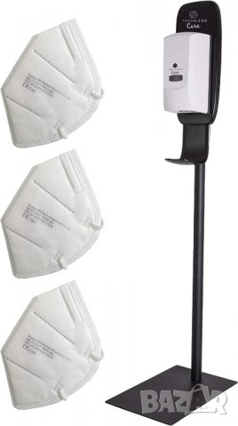 IKRA Touchless Care 2в1 поставка за дезинфекция и дозатор за сапун, включително 3x FFP2 маска