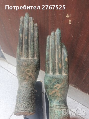 100 годишни Бронзови ръце на Буда будизъм мудра символи декор, снимка 7 - Колекции - 42044520