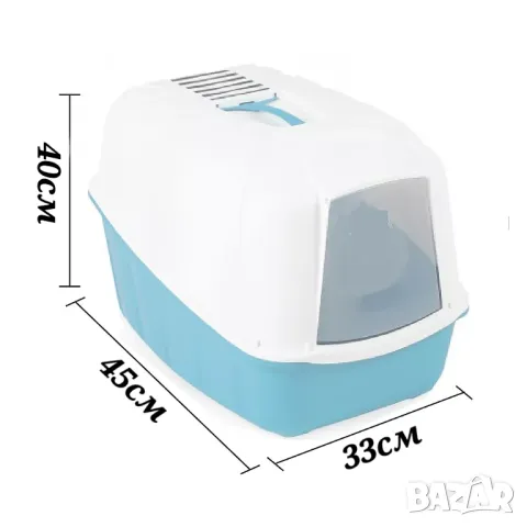 Затворена котешка тоалетна с лопатка. Закрита тоалетна за котки. Съд за котешка тоалетна., снимка 2 - За котки - 38844283
