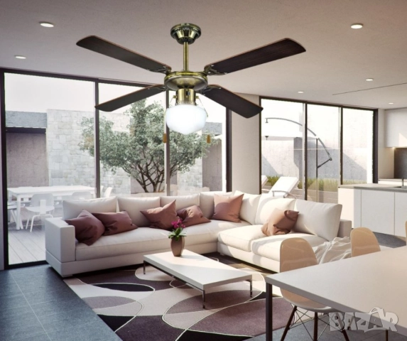 Вентилатор 42''  таванен, 60W осветление, 1бр крушки, снимка 7 - Други стоки за дома - 52100151