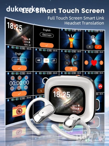 AI слушалки с реален превод на 149 езика и цветен дисплей, снимка 3 - Слушалки и портативни колонки - 53186732