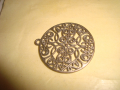СТАР АЖУРЕН ПОСРЕБРЕН МЕДЕН АРТ НУВО СТИЛ МЕДАЛЬОН с КРАСИВА СТИЛИЗИРАНА ОРНАМЕНТИКА 26394, снимка 4