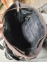 FOSSIL голяма чанта естествена кожа,черна + брезент, снимка 8