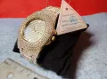 ПРЕКРАСЕН ПОЗЛАТЕН ДАМСКИ КВАРЦОВ ЧАСОВНИК с ИСКРЯЩИ ФАСЕТИРАНИ КРИСТАЛИ и СЕРТИФИКАТ 44071, снимка 13