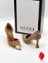 Gucci Дамски Официални Обувки На Ток Със Златист Акцент На Бомбето - 2 Цвята Код SEM-342, снимка 3