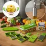 Кухненско Ренде за зеле, моркови с контейнер - Nicer Dicer Plus от 13 части Подарък Бутилка за зех, снимка 1