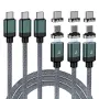 ZBF 100W USB C магнитен кабел за зареждане, 2 в 1 кабел за зарядно за Type-C , снимка 1