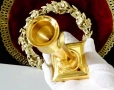 Позлатен бронзов свещник 410 гр.,Art Deco. , снимка 5