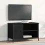 vidaXL ТВ шкаф 80 x 40 x 50 cm Черен дъб Инженерна дървесина, снимка 2