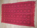 Червена  тъкана покривка килим памучни конци, снимка 2
