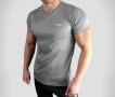 Сива мъжка тениска за бягане и фитнес от дишаща материя, снимка 3