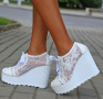 Обувки на платформа - бели - 710F-05, снимка 2