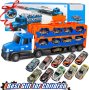 m zimoon Транспортен камион с 10 мини състезателни коли и състезателна писта, играчка за деца, снимка 8