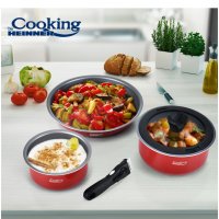 НОВ ГОТВАРСКИ Комплект от 5 части Cooking by Heinner Salsa, Алуминий, снимка 8 - Съдове за готвене - 44275342