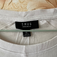 Бяла тениска XL размер 100% памук марка SMOG 🤍, снимка 3 - Тениски - 44766635