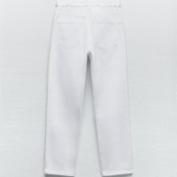 Бял дънков панталон ZARA, снимка 2 - Панталони - 40936667