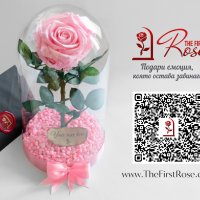 Подарък за Рожден ден на Жена / Истинска Розова Роза в Стъкленица / Жива Вечна Роза, снимка 4 - Декорация за дома - 34646479