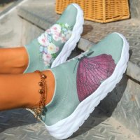 Еластични модерни леки дишащи маратонки тип чорап десен-пеперуди и цветя, снимка 2 - Маратонки - 40672455
