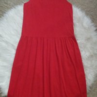 Червена дълга рокля от еластично трико, снимка 1 - Рокли - 41305295