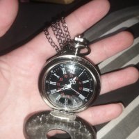 NOUSEG винтидж джобен кварцов часовник с римски цифри+ верижка , снимка 15 - Джобни - 41227257