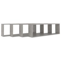 Стенни кубични рафтове, 4 бр, бетонно сиви, 100x15x30 см, ПДЧ, снимка 4 - Етажерки - 40302020
