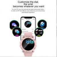 Стилен Смарт часовник  съвместим с Android и iPhone, прахоустойчив, Bluetooth, Пулс, Крачки, снимка 9 - Смарт гривни - 41456792