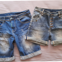 Дънкови панталони дамски, снимка 1 - Къси панталони и бермуди - 36386007
