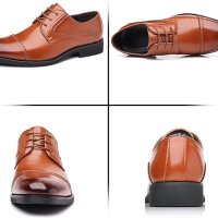 Мъжки официални обувки с връзки Brogues Derbys Oxford, 40, снимка 3 - Официални обувки - 44217960