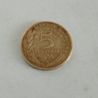 Френски 5 цента от 1966 год., снимка 2 - Нумизматика и бонистика - 41550663