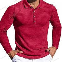 Нова мъжка блуза с висока еластична вертикална лента с дълъг ръкав, 8цвята - 023, снимка 4 - Блузи - 39800252