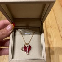 Колие с червен кристал във формата на сърце подарък жена, съпруга, приятелка Свети Валентин, снимка 5 - Колиета, медальони, синджири - 41569510