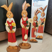 Дама и кавалер /семейство зайци/, снимка 3 - Статуетки - 44758621