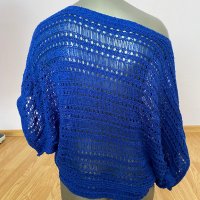 Синя плетена блуза, снимка 8 - Блузи с дълъг ръкав и пуловери - 34345584