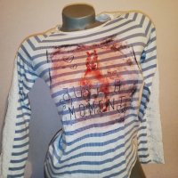 Памучна блуза с апликация р-р ХS, снимка 2 - Блузи с дълъг ръкав и пуловери - 35894823
