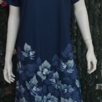 пъстра синя рокля Shein в голям размер, снимка 2 - Рокли - 41609960