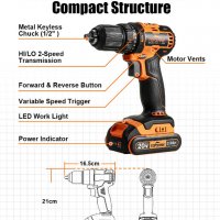 Безчетков винтоверт TOPSHAK TS-ED4 20V 13 мм. 45NM, снимка 11 - Винтоверти - 40110641