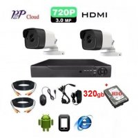 320gb HDD + Dvr +2 камери 720р 3мр матрица SONY видеонаблюдение Комплект Пълен пакет, снимка 1 - Комплекти за видеонаблюдение - 35997173