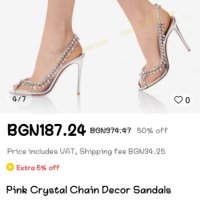 Дамски сандали с кристали , снимка 6 - Дамски елегантни обувки - 41973433