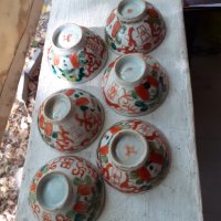 Много стари ръчно рисувани порцеланови чашки за саке, снимка 4 - Антикварни и старинни предмети - 34349098