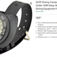 GFSP Ръчен компас за гмуркане до 50 метра дълбочина, снимка 1 - Спортна екипировка - 40381142