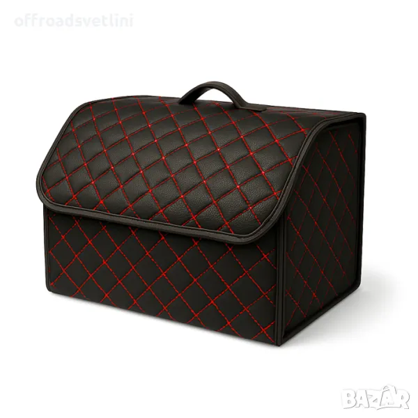 Черно с червено органайзер за багажник кутия за съхранение 40x30x30 см, снимка 1